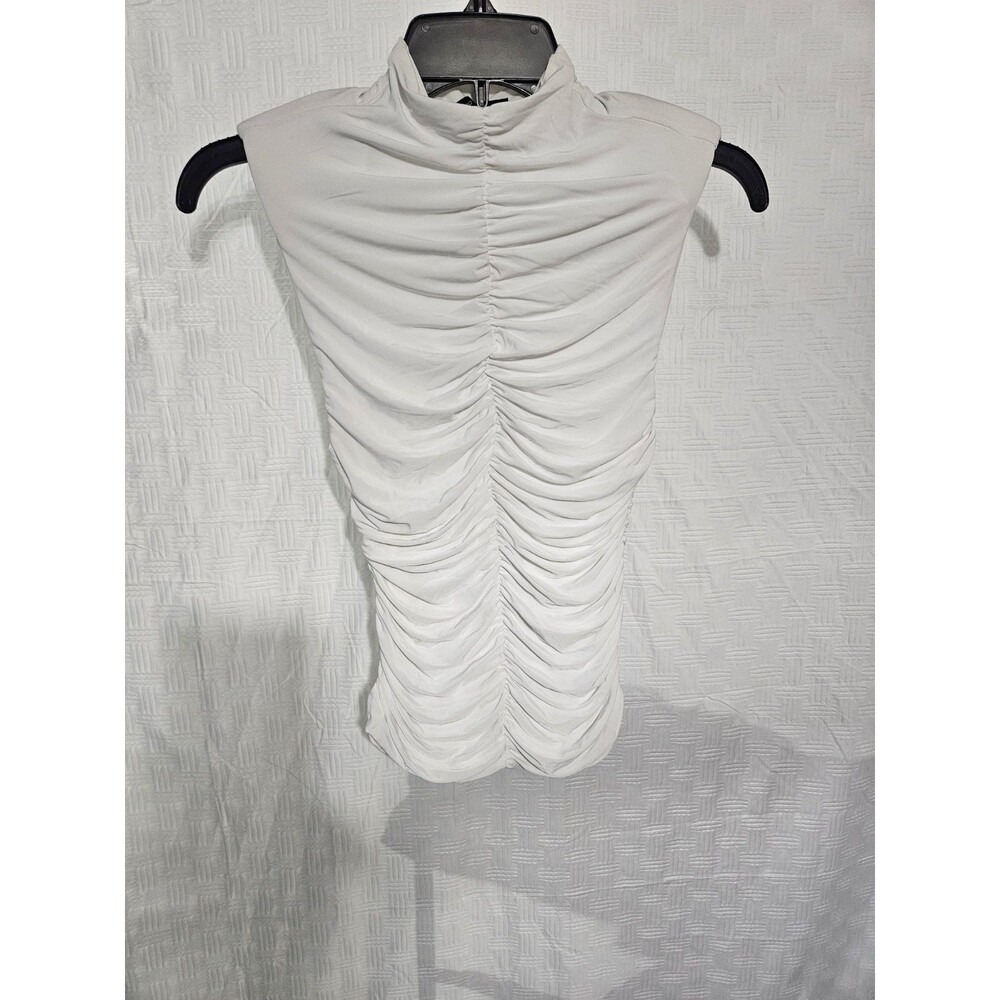 Naked Wardrobe: Hourglass Ruched Sleeveless Top White, Size XS